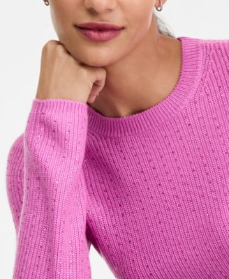 Women's Rhinestone Rib Sweater, Macy's Exclusive