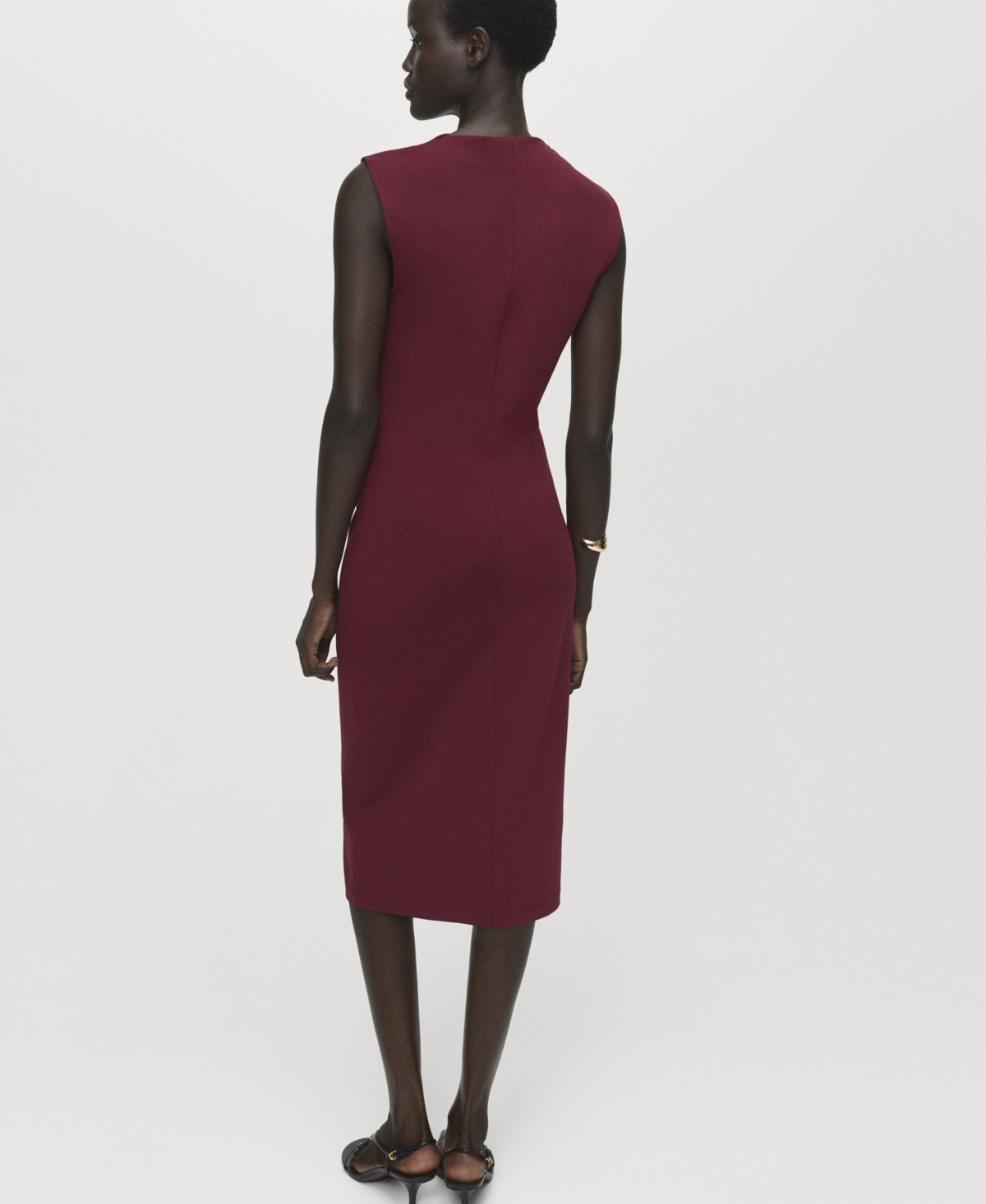 Mango Women's Ruched Fitted Dress