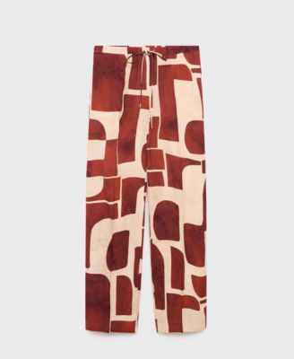 Women's Geometric Pattern Fluid Pants