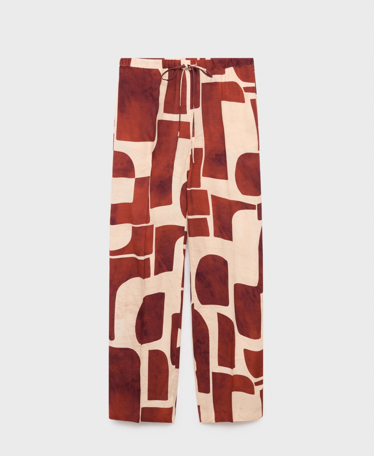Mango Women's Geometric Pattern Fluid Pants