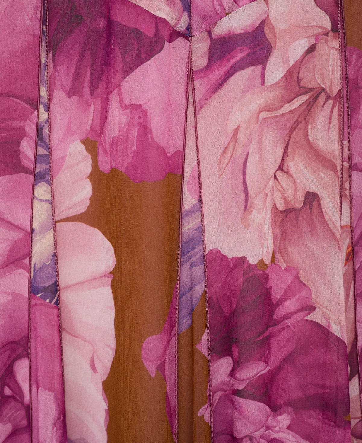 Mango Floral-print Flared Dress Purple In Pink