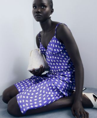 Women's Polka-Dot Satin-Finish Dress