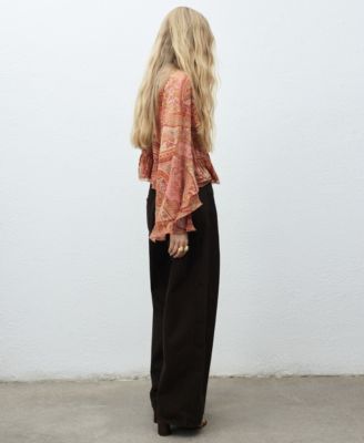 Women's Ruffles Printed Blouse