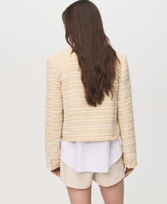 Women's Jewel Buttons Tweed Jacket