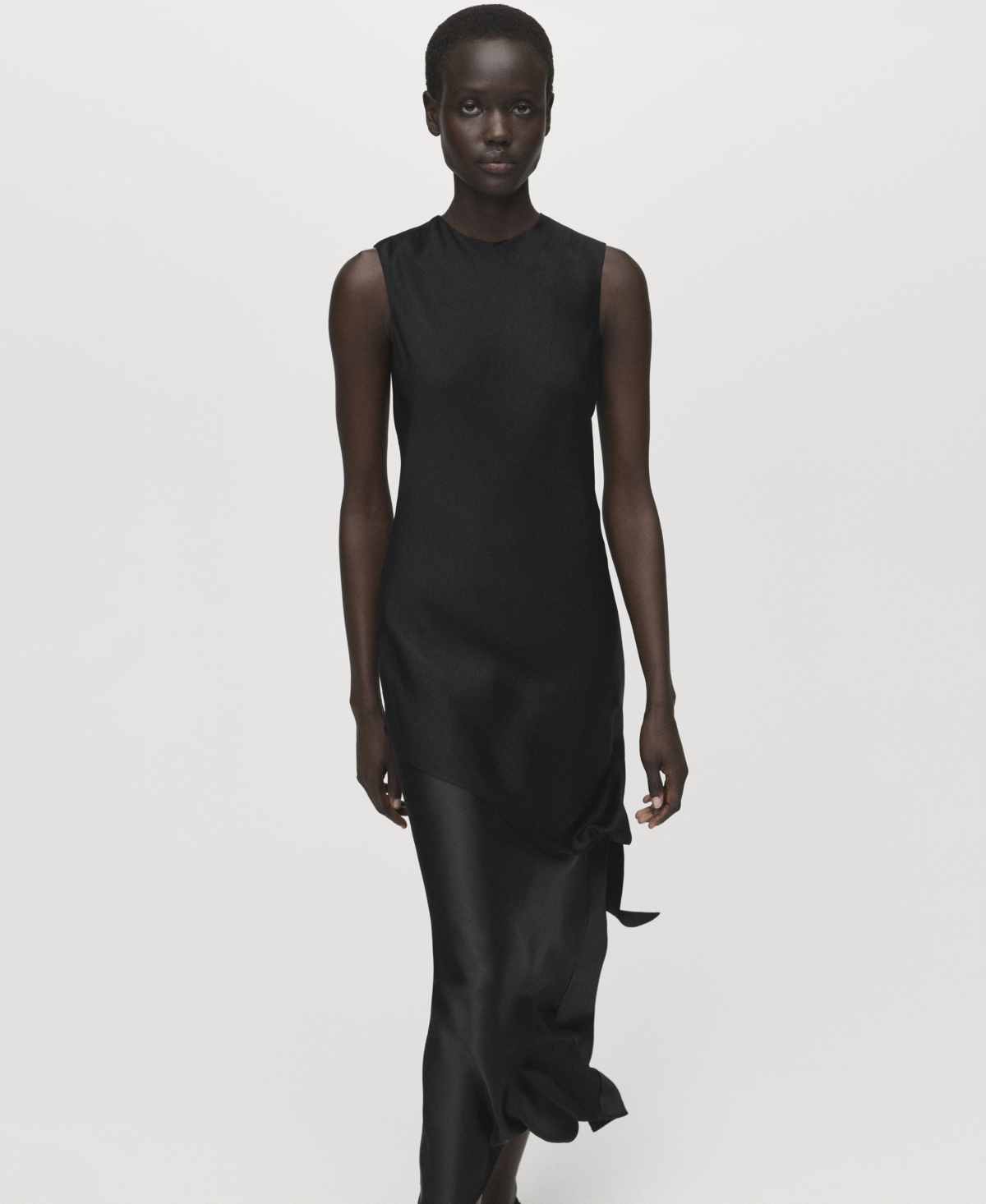 Mango Women's Asymmetrical Satin Top