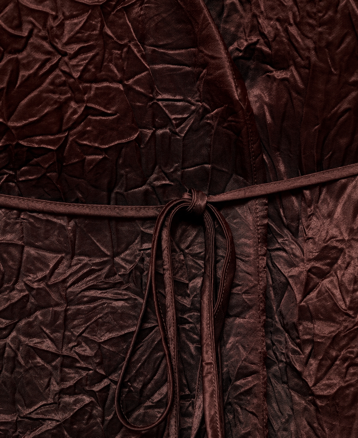 Mango Double Breasted Crinkled Effect Wrap Jacket In Brown