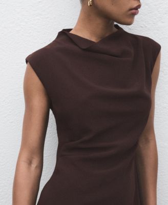 Women's Draped Collar Short Dress