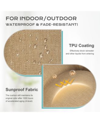 Tufted Rocking Chair Cushion, High Back Chair Cushion with Waterproof and Fade-Resistant, Set of 2