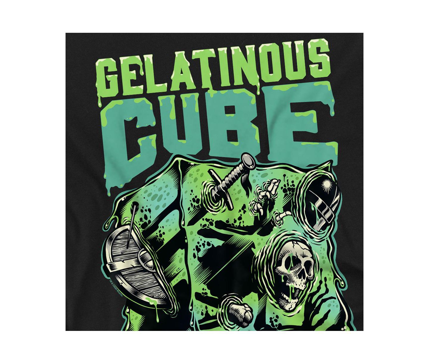 Мужская футболка D&D Dungeons and Dragons Acid Gelatinous Cube, цвет: Чёрный — фото 2