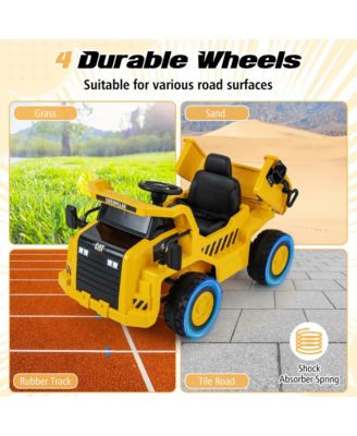 Kids Ride on Dump Truck with 2.4G Remote Control Working Megaphone Sand Shovel