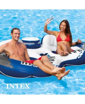 River Run 2 Person  Inflatable Tube Raft Float with Cooler for Pool & Lake