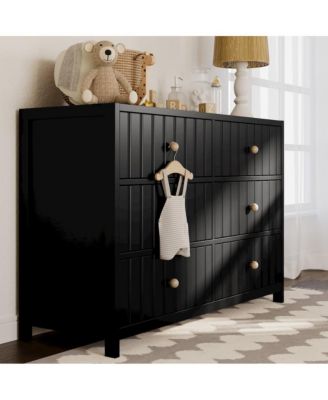 Teddi 6 Drawer Double Dresser (Black)