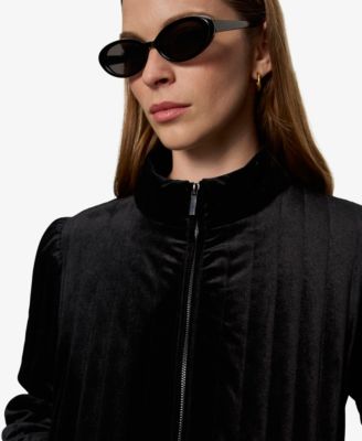 Women's Long Sleeve Quilted Velvet Jacket