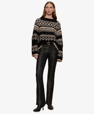 Women's Fair-Isle Crewneck Dropped-Shoulder Sweater