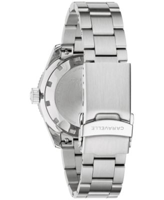 Men's Vintage Sport Sea Hunter Silver-Tone Stainless Steel Bracelet Watch, 39mm