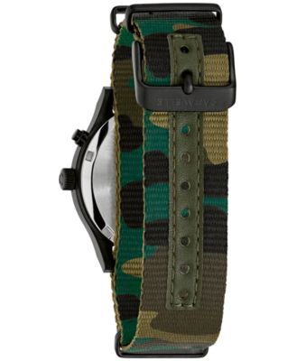 Men's Vintage Casual Lite Up Camouflage Nylon Strap Watch, 39mm
