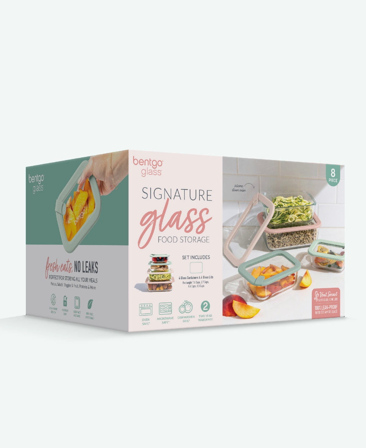Bentgo Signature 8-pc. Glass Food Storage Set In Green