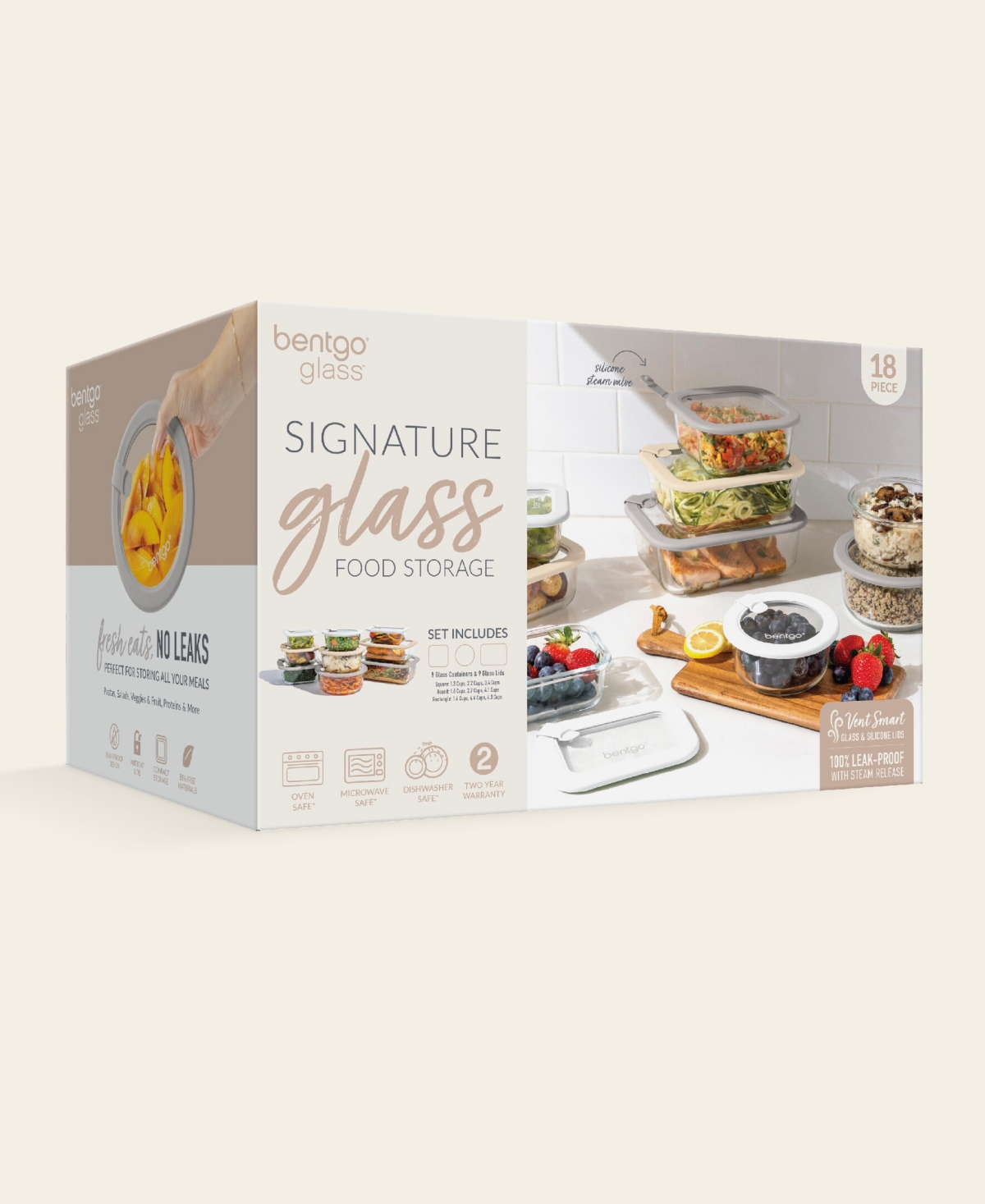 Bentgo Signature 18-pc. Glass Food Storage Set In Transparent