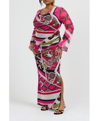 Women's Bold Abstract Print Maxi Dress