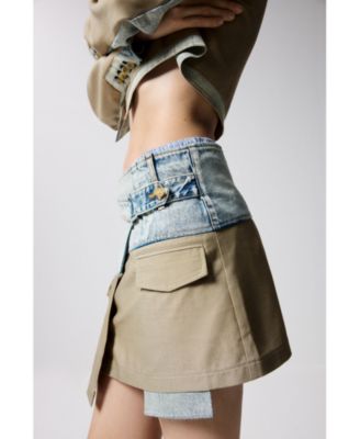 Women's Short bimaterial skirt