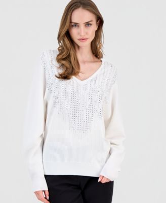Women's Embellished Dolman-Sleeve Sweater