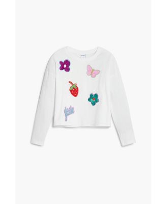 Girls's T-shirt with applique shapes