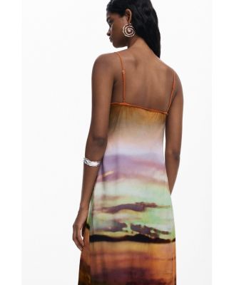 Women's Long sunset strap dress