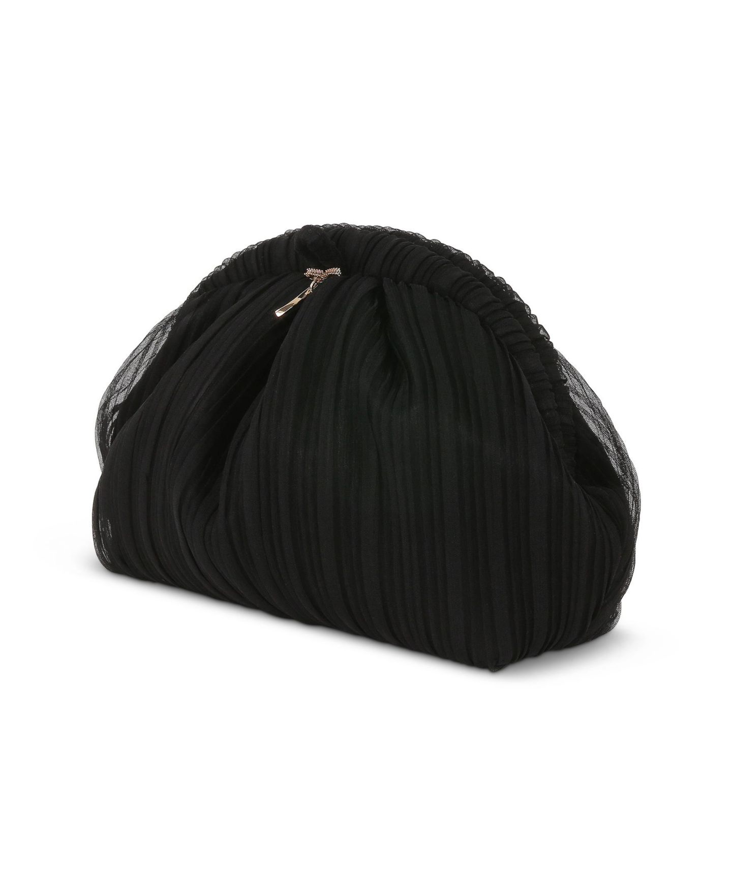 Женский клатч Jewel Badgley Mischka Vale Mini Pleated Pouch Clutch with Bow Charm, цвет: Чёрный — фото 2