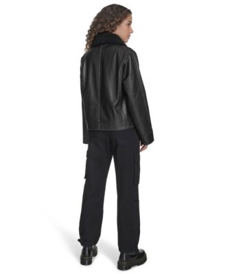 Women's Removable Collar Aviator Jacket