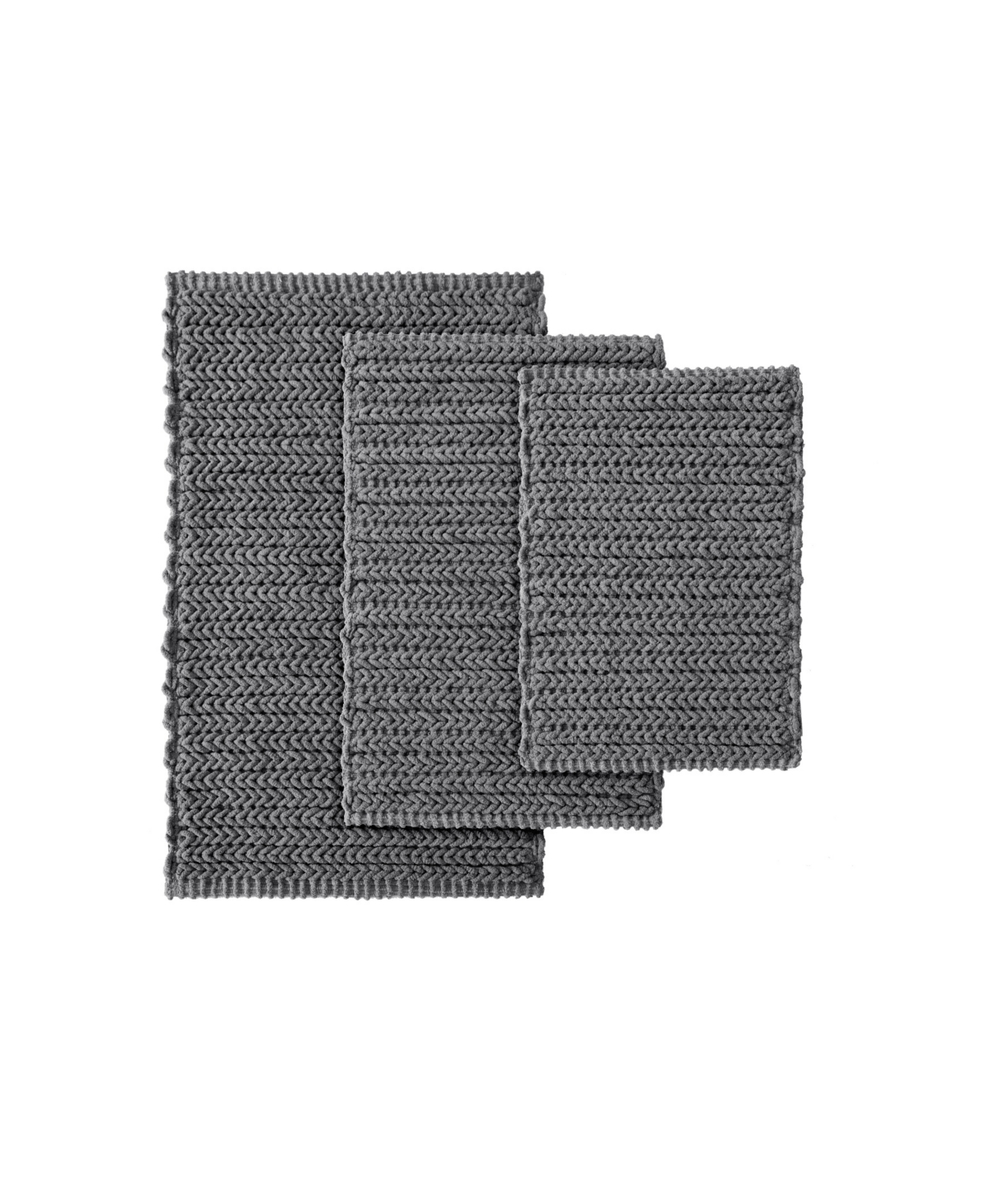 Madison Park Lasso Yarn-Dyed Cotton Chenille Bath Rug