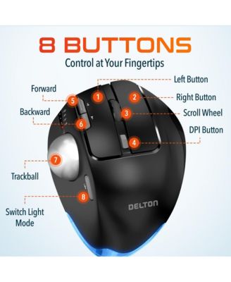 T100 Ergonomic Tilt Wireless Trackball Computer Mouse