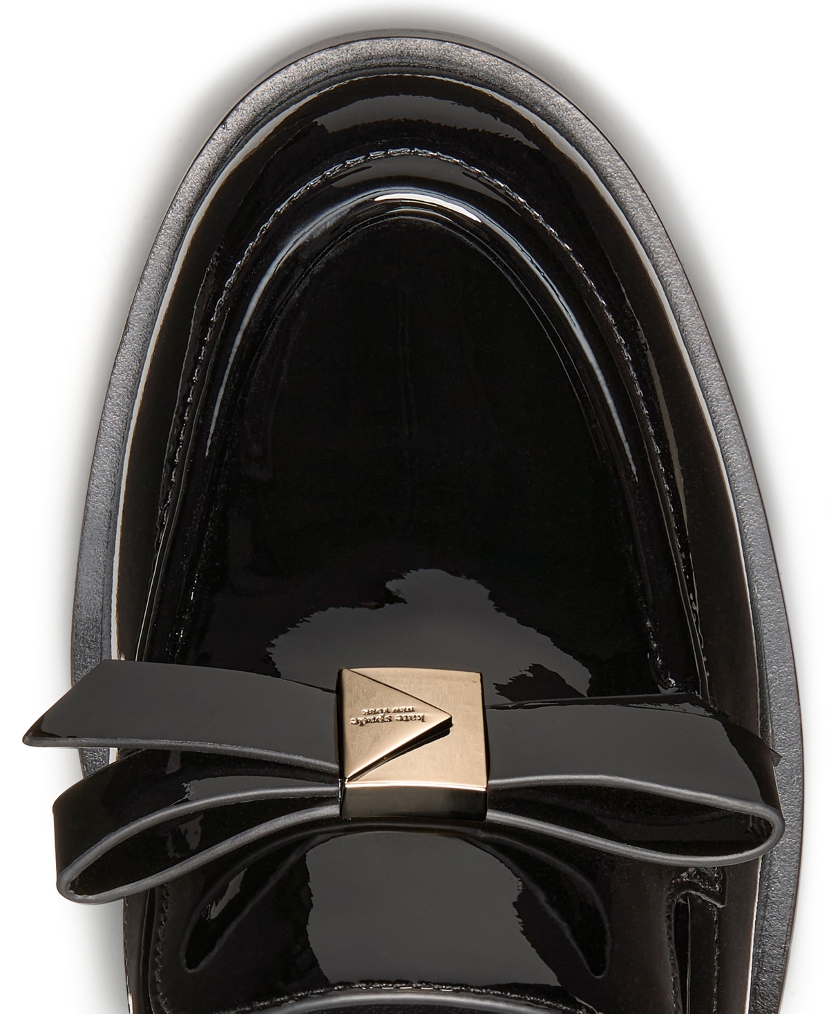 Kate Spade Deco Bow Heeled Loafer In Black