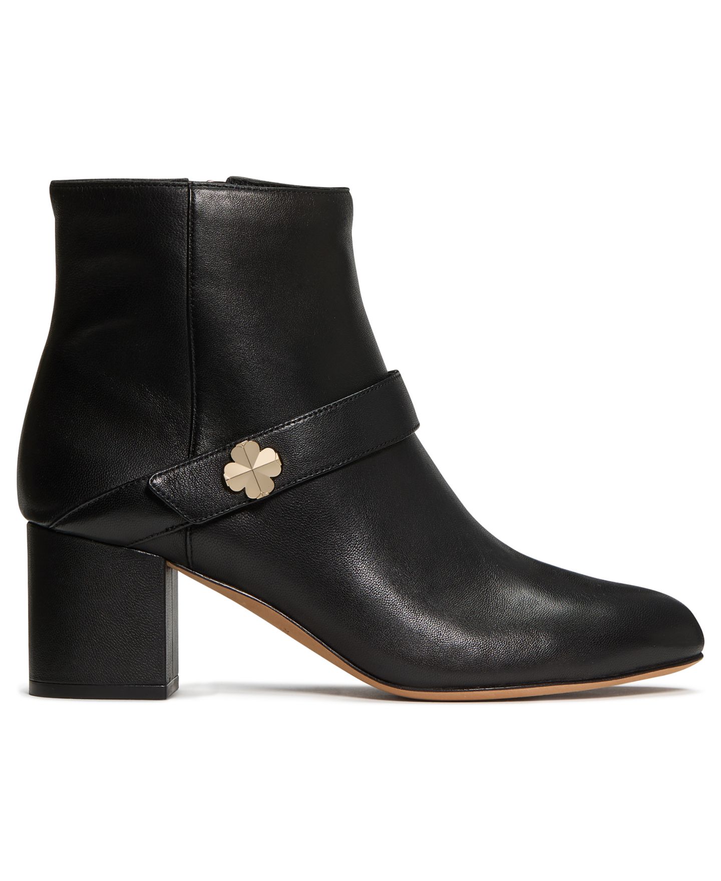 Женские ботинки Kate Spade New York Spade Flower Block Heel Ankle Booties, цвет: Чёрный кожаный — фото 2