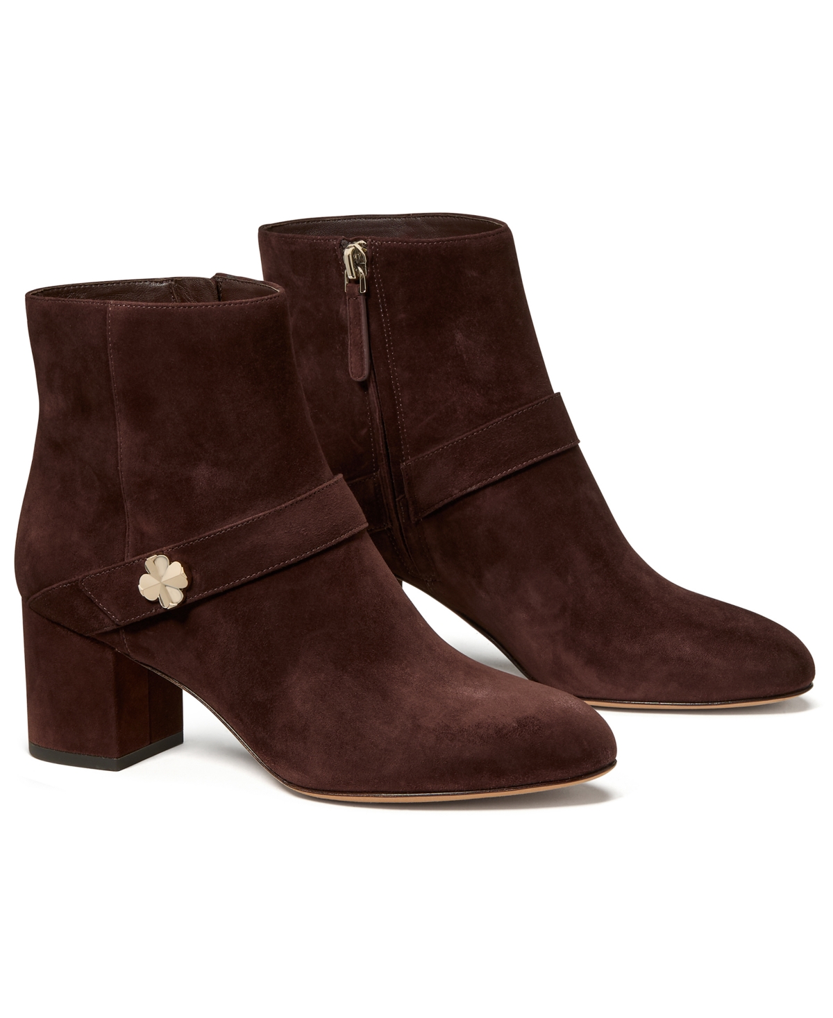 Kate Spade Women's Decorative Flower Block Heel Ankle Booties In Brown