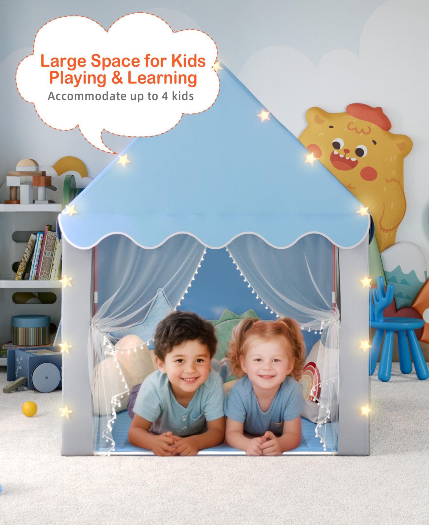 Детская игрушка SUGIFT Star Lights Playhouse Tent, Ages 3+, цвет: Синий — фото 4