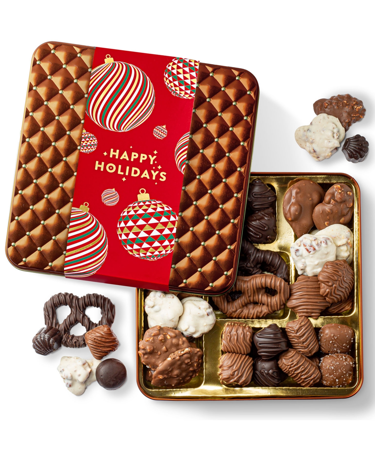 Bonnie & Pop Christmas Chocolate Gift Tin, 28 Pieces