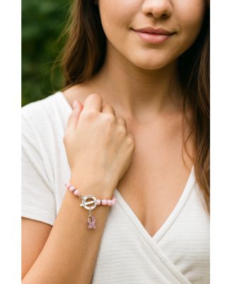 Pink Cat Eye Cancer Bracelet | Together we can find a cure