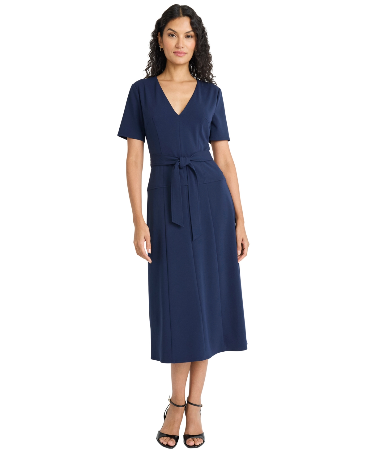 Maggy London Women's V-Neck Midi Dress
