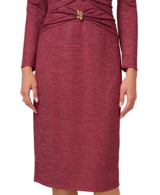 Women's Metallic Knit Midi Dress