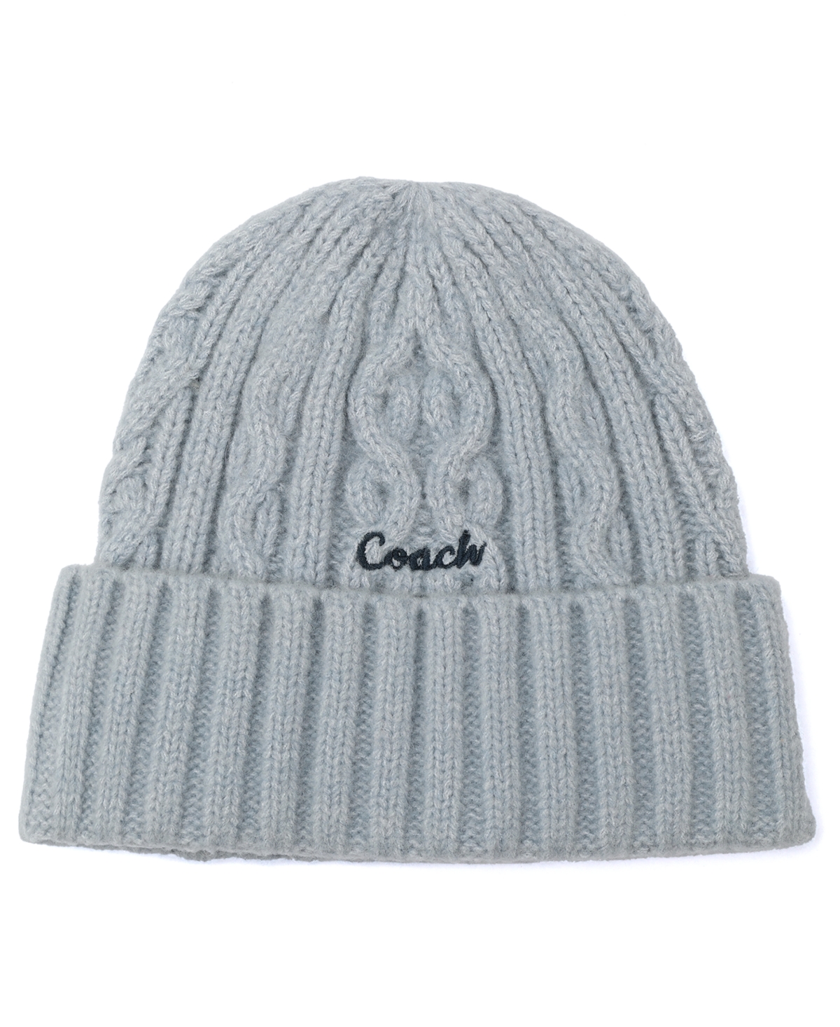 Coach Women's Embroidered Cable-Knit Beanie Hat