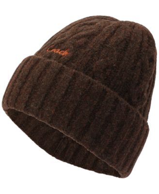 Women's Embroidered Cable-Knit Beanie Hat
