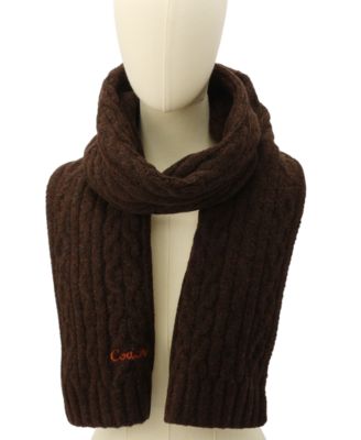 Women's Embroidered Cable-Knit Muffler Scarf