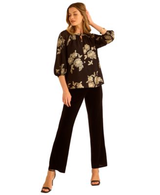 Women's Printed Puff Sleeve Top