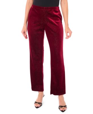 Women's Velvet Straight-Leg Pull-On Pants