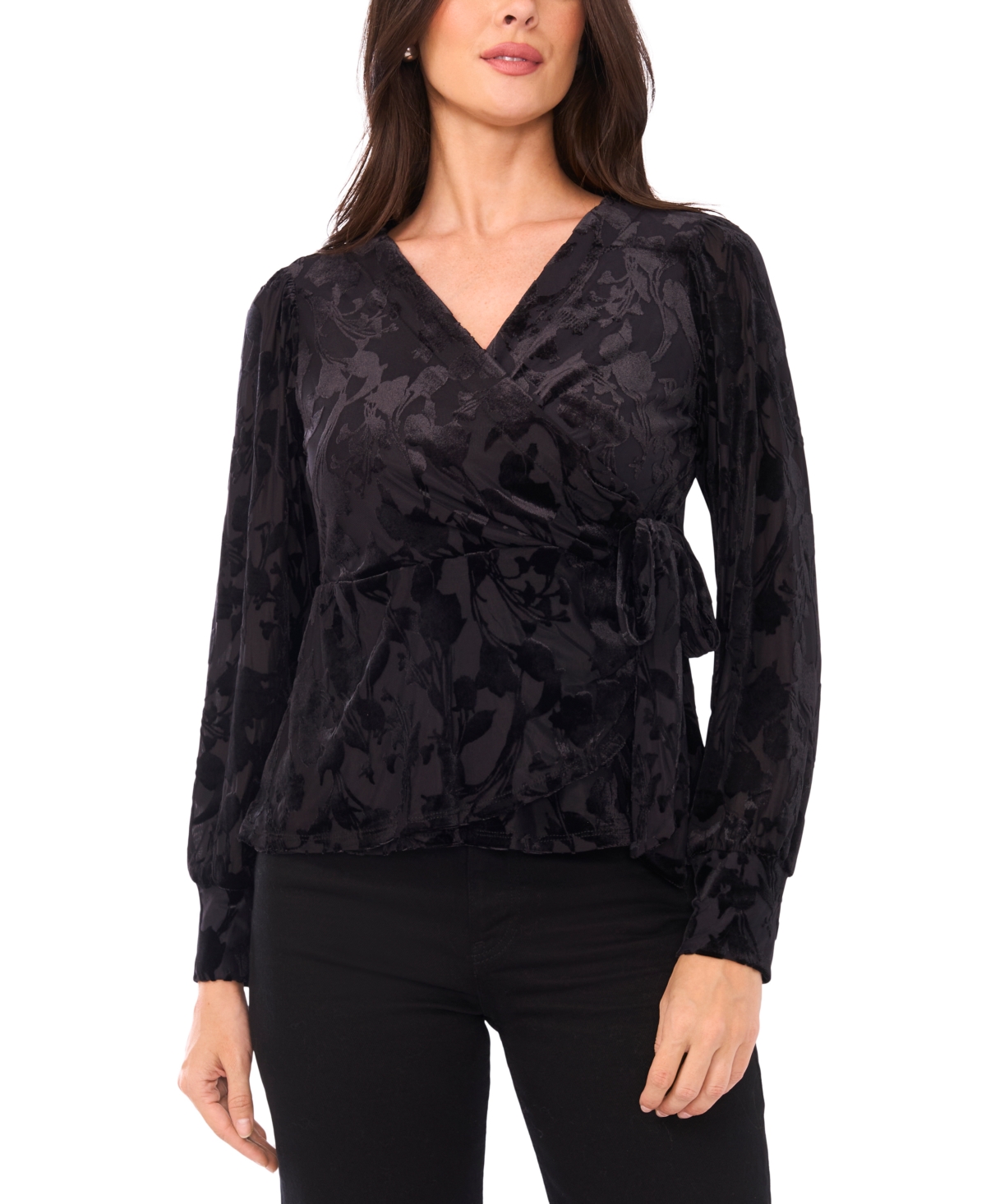 Sam & Jess Women's V-Neck Wrap Top