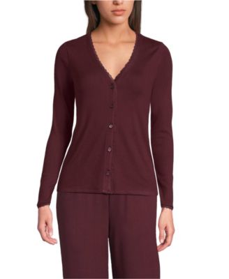 Women's Pointelle Long Sleeve Sleep Cardigan