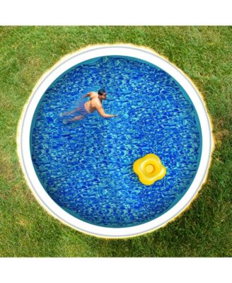 15 Foot Swirl Blue Round Above Ground Swimming Pool Wall Overlap Liner