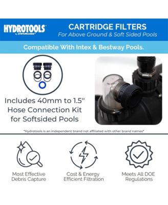 Hydrotools 70026HCK Cartridge Pool Filter Complete System 2220 GPH Pump