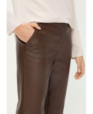 Women's Mona Fit Straight Leg Faux Croc Cropped Pant