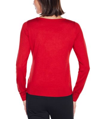 Women's Embellished Keyhole-Neck Sweater